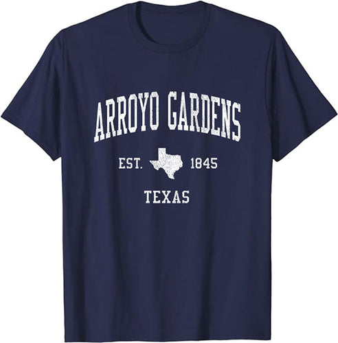 Arroyo Gardens Texas TX T-Shirt Vintage Athletic Sports Design Tee