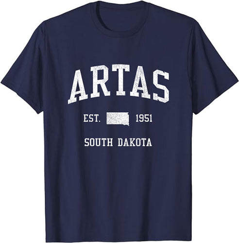 Artas South Dakota SD T-Shirt Vintage Athletic Sports Design Tee