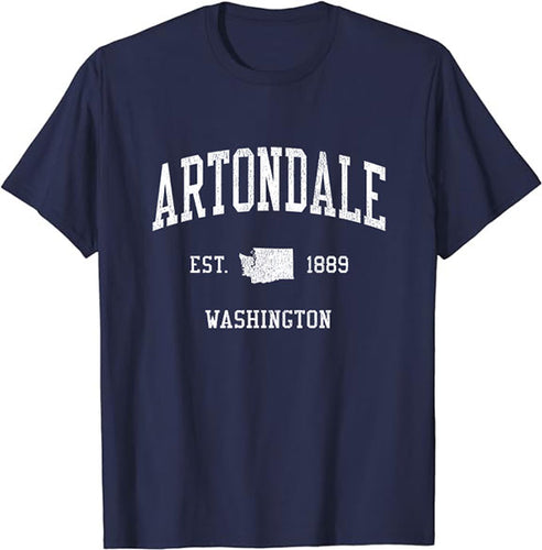 Artondale Washington WA T-Shirt Vintage Athletic Sports Design Tee