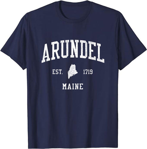 Arundel Maine ME T-Shirt Vintage Athletic Sports Design Tee