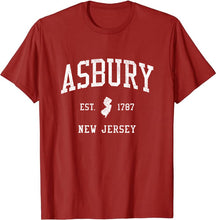 Asbury New Jersey NJ T-Shirt Vintage Athletic Sports Design Tee