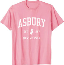 Asbury New Jersey NJ T-Shirt Vintage Athletic Sports Design Tee