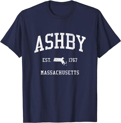 Ashby Massachusetts MA T-Shirt Vintage Athletic Sports Design Tee