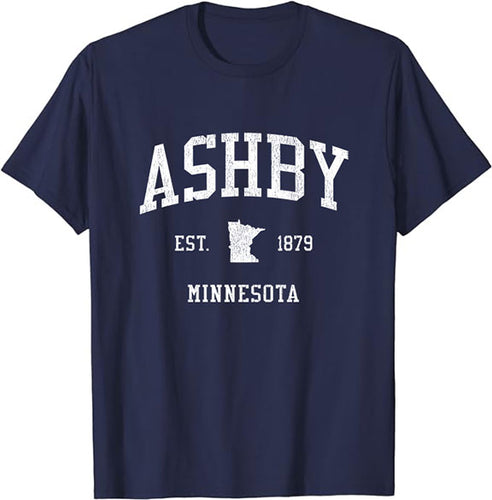 Ashby Minnesota MN T-Shirt Vintage Athletic Sports Design Tee