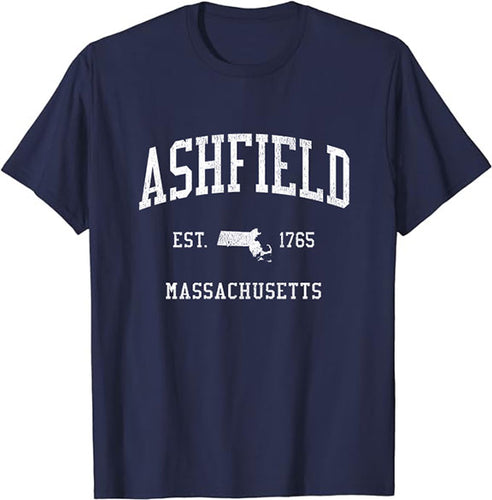 Ashfield Massachusetts MA T-Shirt Vintage Athletic Sports Design Tee