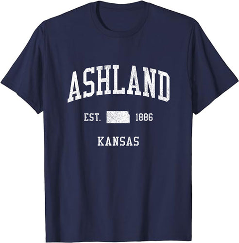 Ashland Kansas KS T-Shirt Vintage Athletic Sports Design Tee