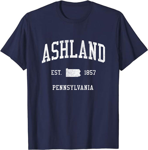 Ashland Pennsylvania PA T-Shirt Vintage Athletic Sports Design Tee