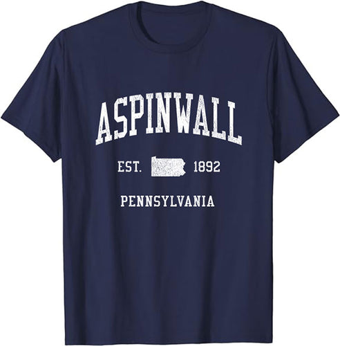 Aspinwall Pennsylvania PA T-Shirt Vintage Athletic Sports Design Tee