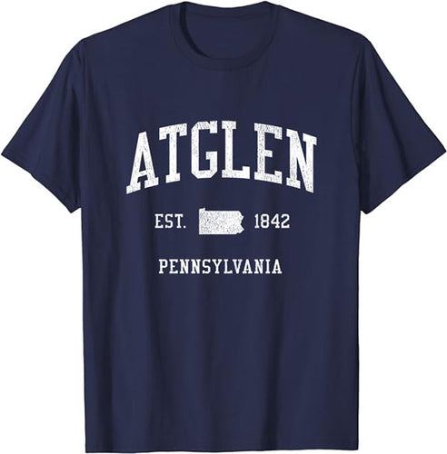 Atglen Pennsylvania PA T-Shirt Vintage Athletic Sports Design Tee