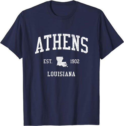 Athens Louisiana LA T-Shirt Vintage Athletic Sports Design Tee