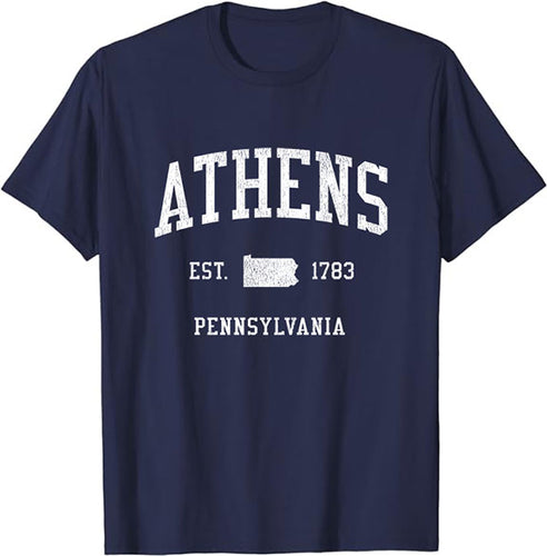 Athens Pennsylvania PA T-Shirt Vintage Athletic Sports Design Tee