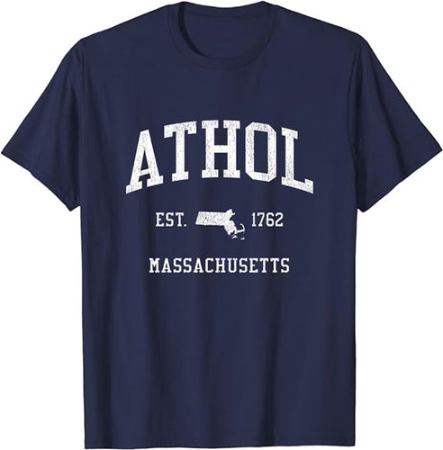 Athol Massachusetts MA T-Shirt Vintage Athletic Sports Design Tee