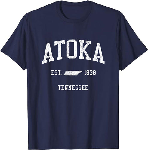 Atoka Tennessee TN T-Shirt Vintage Athletic Sports Design Tee