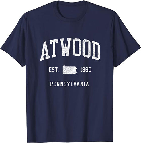 Atwood Pennsylvania PA T-Shirt Vintage Athletic Sports Design Tee