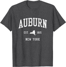 Auburn New York NY T-Shirt Vintage Athletic Sports Design Tee