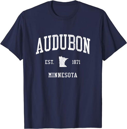 Audubon Minnesota MN T-Shirt Vintage Athletic Sports Design Tee