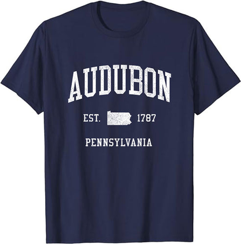 Audubon Pennsylvania PA T-Shirt Vintage Athletic Sports Design Tee