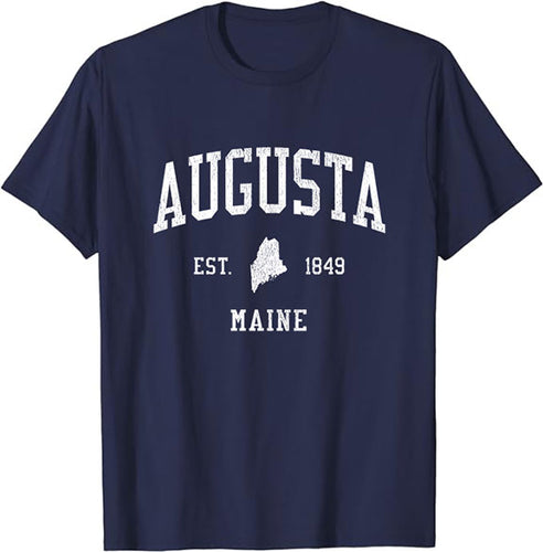 Augusta Maine ME T-Shirt Vintage Athletic Sports Design Tee