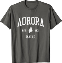Aurora Maine ME T-Shirt Vintage Athletic Sports Design Tee