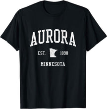 Aurora Minnesota MN T-Shirt Vintage Athletic Sports Design Tee