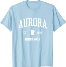 Aurora Minnesota MN T-Shirt Vintage Athletic Sports Design Tee