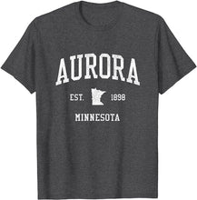 Aurora Minnesota MN T-Shirt Vintage Athletic Sports Design Tee