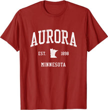 Aurora Minnesota MN T-Shirt Vintage Athletic Sports Design Tee