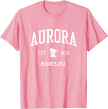 Aurora Minnesota MN T-Shirt Vintage Athletic Sports Design Tee