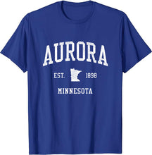 Aurora Minnesota MN T-Shirt Vintage Athletic Sports Design Tee