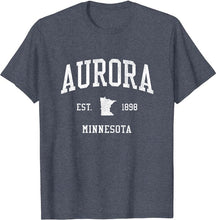 Aurora Minnesota MN T-Shirt Vintage Athletic Sports Design Tee