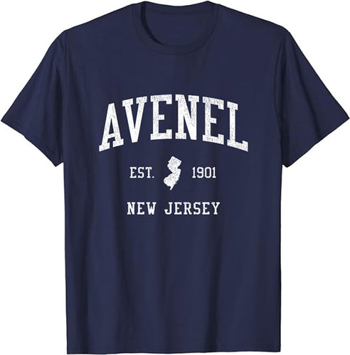 Avenel New Jersey NJ T-Shirt Vintage Athletic Sports Design Tee