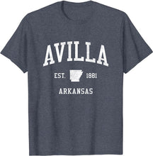 Avilla Arkansas AR T-Shirt Vintage Athletic Sports Design Tee