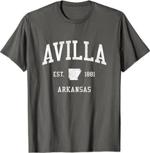 Avilla Arkansas AR T-Shirt Vintage Athletic Sports Design Tee