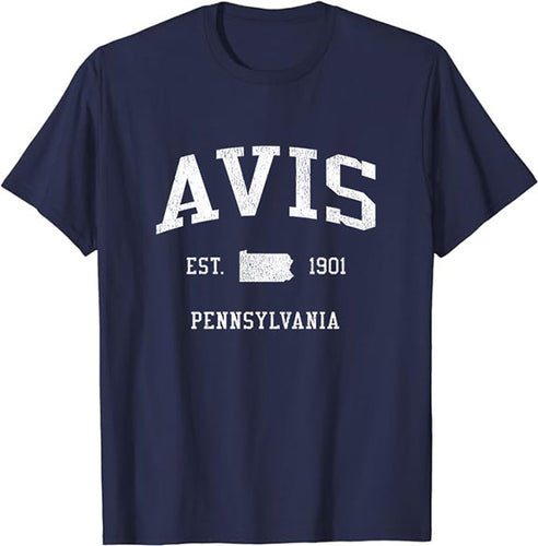 Avis Pennsylvania PA T-Shirt Vintage Athletic Sports Design Tee