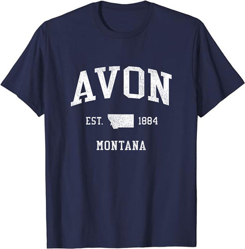 Avon Montana MT T-Shirt Vintage Athletic Sports Design Tee