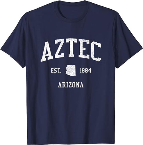 Aztec Arizona AZ T-Shirt Vintage Athletic Sports Design Tee