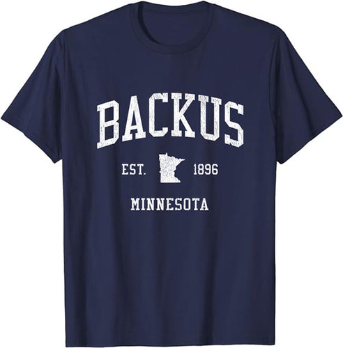 Backus Minnesota MN T-Shirt Vintage Athletic Sports Design Tee