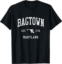 Bagtown Maryland MD T-Shirt Vintage Athletic Sports Design Tee