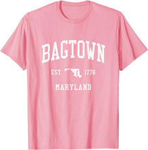 Bagtown Maryland MD T-Shirt Vintage Athletic Sports Design Tee