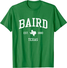 Baird Texas TX T-Shirt Vintage Athletic Sports Design Tee