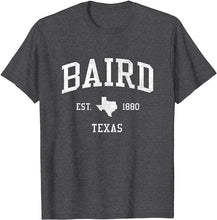 Baird Texas TX T-Shirt Vintage Athletic Sports Design Tee