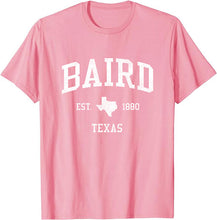 Baird Texas TX T-Shirt Vintage Athletic Sports Design Tee