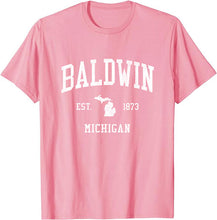 Baldwin Michigan MI T-Shirt Vintage Athletic Sports Design Tee