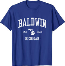 Baldwin Michigan MI T-Shirt Vintage Athletic Sports Design Tee