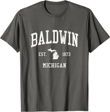 Baldwin Michigan MI T-Shirt Vintage Athletic Sports Design Tee