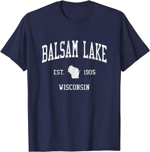 Balsam Lake Wisconsin WI T-Shirt Vintage Athletic Sports Design Tee