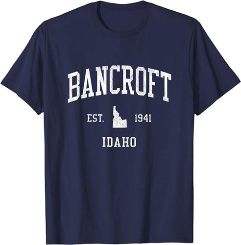 Bancroft Idaho ID T-Shirt Vintage Athletic Sports Design Tee