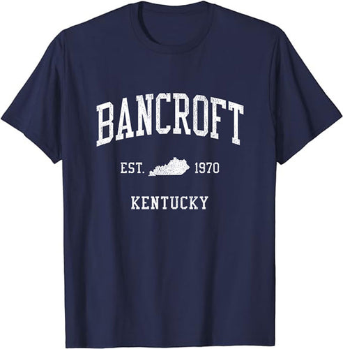 Bancroft Kentucky KY T-Shirt Vintage Athletic Sports Design Tee