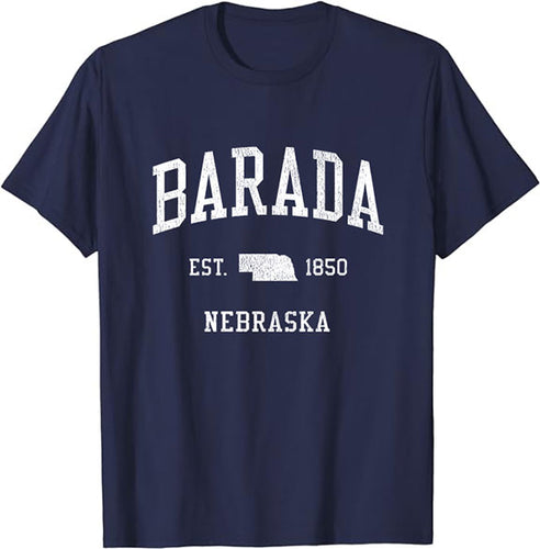 Barada Nebraska NE T-Shirt Vintage Athletic Sports Design Tee