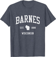 Barnes Wisconsin WI T-Shirt Vintage Athletic Sports Design Tee